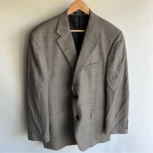 Gianfranco Ruffini Houndstooth Blazer Sport Coat Suit Jacket Sz 44R Worsted Wool